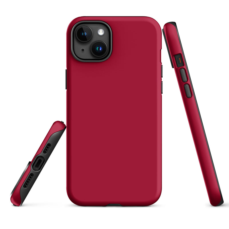 Load image into Gallery viewer, Carmine Red iPhone Case Hardshell 3D Wrap Thermal Plain Color CREATIVETECH
