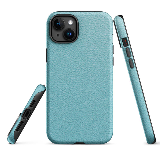 Mint Blue Green Leather iPhone Case Hardshell 3D Wrap Thermal CREATIVETECH