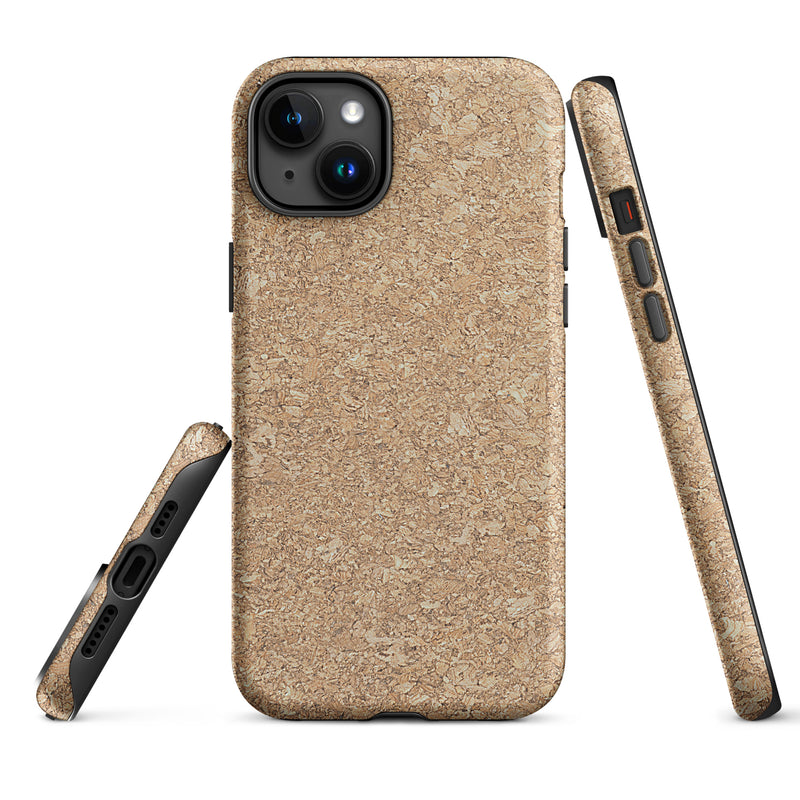 Load image into Gallery viewer, Beige Brown Cork Wood iPhone Case Hardshell 3D Wrap Thermal CREATIVETECH
