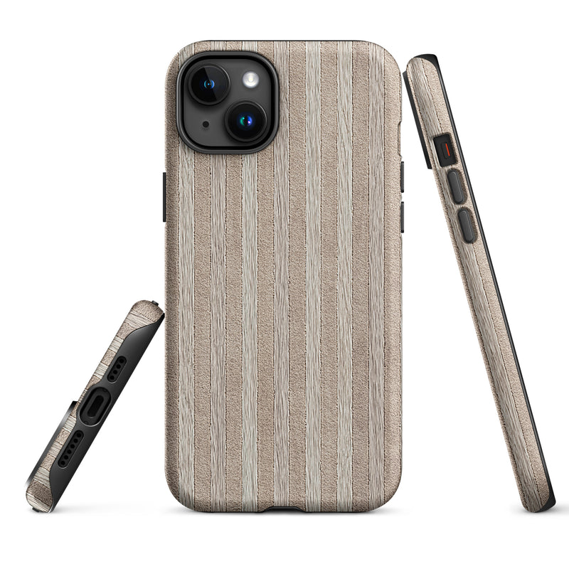 Load image into Gallery viewer, Light Striped Wood iPhone Case Hardshell 3D Wrap Thermal CREATIVETECH
