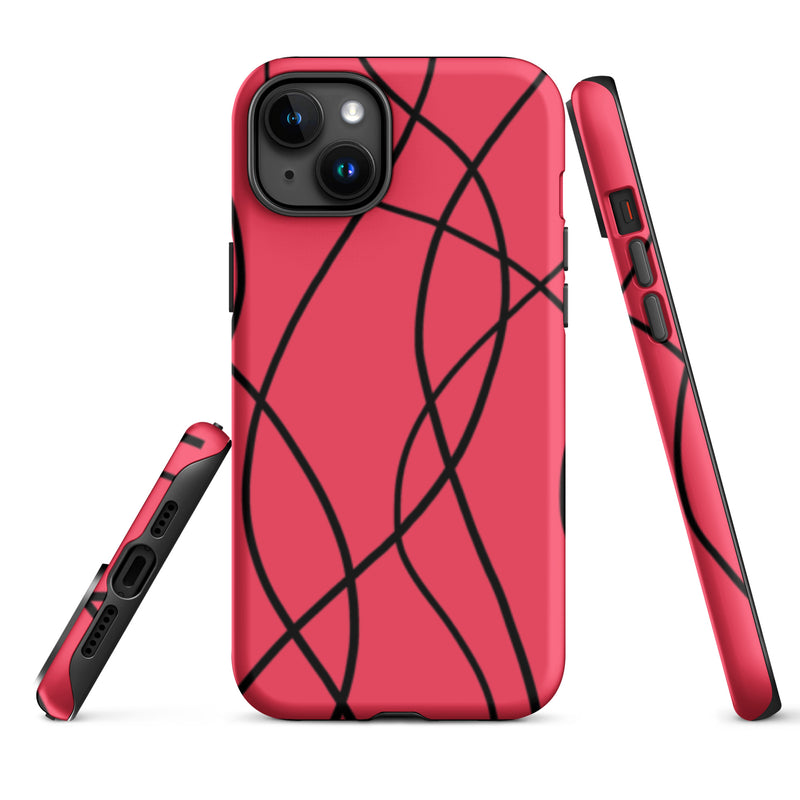Load image into Gallery viewer, Aesthetic Black Red iPhone Case Hardshell 3D Wrap Thermal CREATIVETECH
