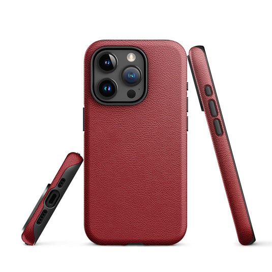 Red Leather Hardshell iPhone Case 3D Wrap Thermal CREATIVETECH