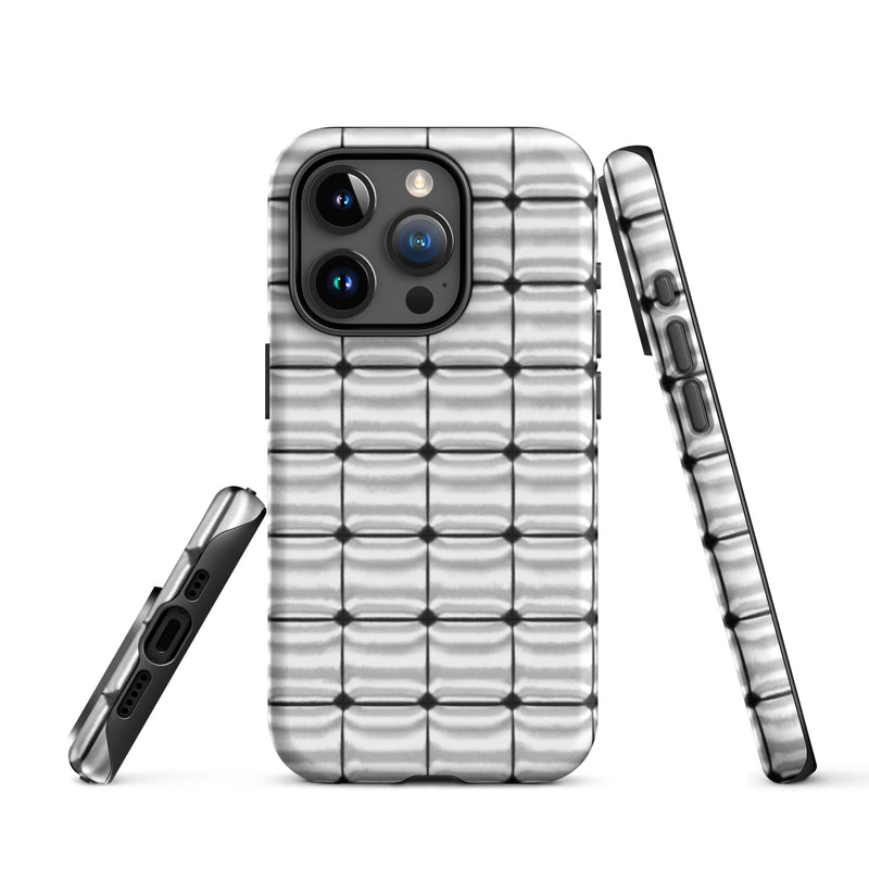 Load image into Gallery viewer, Silver Metal-Like Cubes iPhone Case Hardshell 3D Wrap Thermal Double Layer CREATIVETECH
