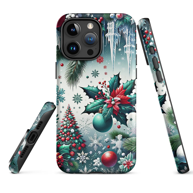 Load image into Gallery viewer, Christmas Vibe Red Green iPhone Case Hardshell 3D Wrap Thermal Double Layer CREATIVETECH
