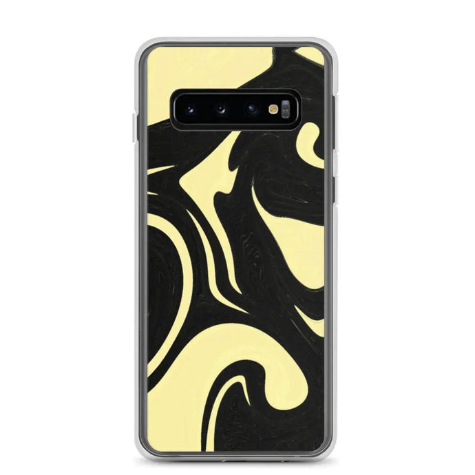 Banana Yellow Black Industrial Liquid Paint Style Flexible Clear Samsung Case Bump Resistant Corners CREATIVETECH