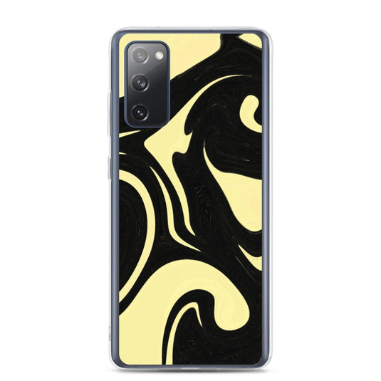 Banana Yellow Black Industrial Liquid Paint Style Flexible Clear Samsung Case Bump Resistant Corners CREATIVETECH