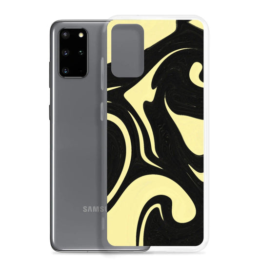 Banana Yellow Black Industrial Liquid Paint Style Flexible Clear Samsung Case Bump Resistant Corners CREATIVETECH