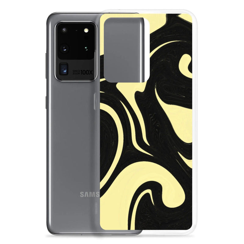 Load image into Gallery viewer, Banana Yellow Black Industrial Liquid Paint Style Flexible Clear Samsung Case Bump Resistant Corners CREATIVETECH
