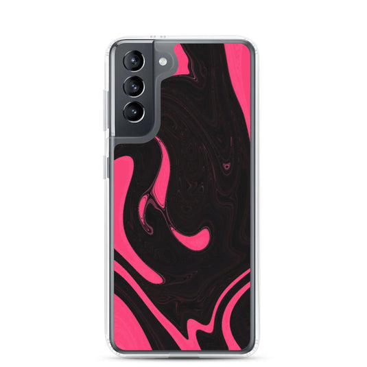 Berry Pink Black Industrial Liquid Paint Style Flexible Clear Samsung Case Bump Resistant Corners CREATIVETECH
