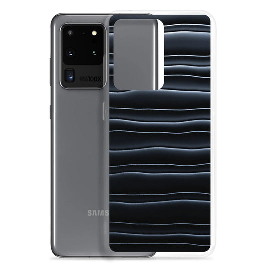 Black Blob Stripes Flexible Clear Samsung Case Bump Resistant Corners CREATIVETECH