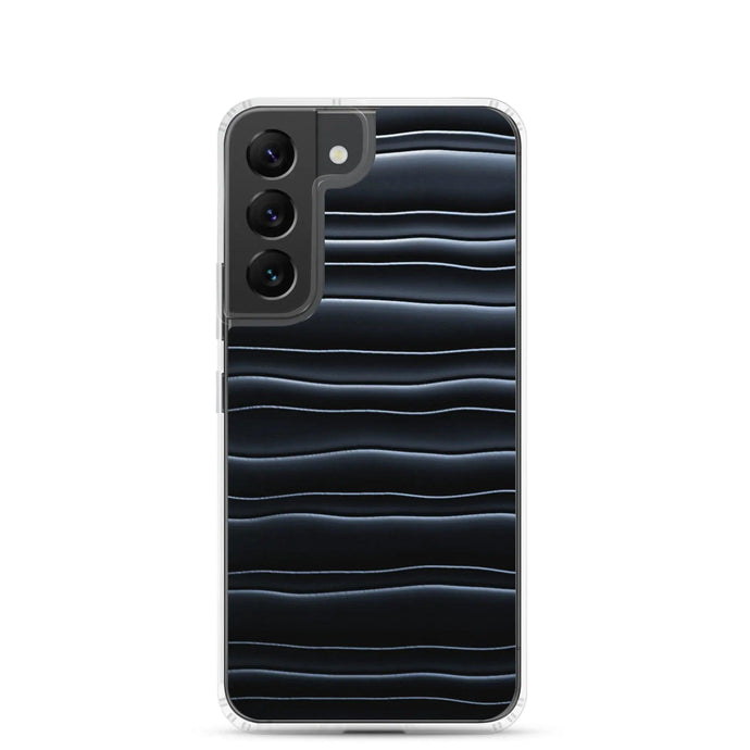Black Blob Stripes Flexible Clear Samsung Case Bump Resistant Corners CREATIVETECH