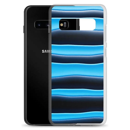 Black Blue Blob Flexible Clear Samsung Case Bump Resistant Corners CREATIVETECH