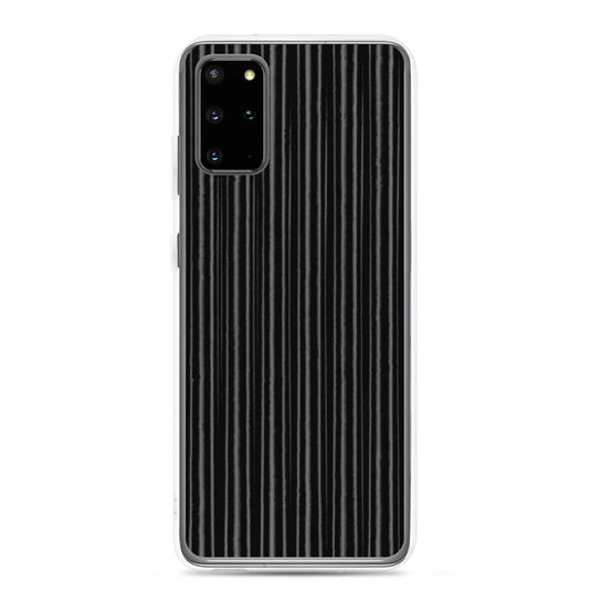 Black Metal Carbon Fiber Industrial Striped Flexible Clear Samsung Case Bump Resistant Corners CREATIVETECH