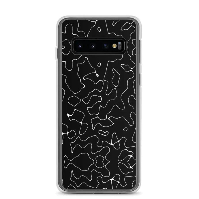 Black Organic Pattern Flexible Clear Samsung Case Bump Resistant Corners CREATIVETECH