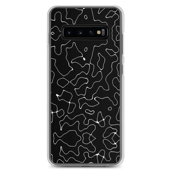 Black Organic Pattern Flexible Clear Samsung Case Bump Resistant Corners CREATIVETECH