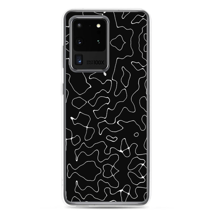 Black Organic Pattern Flexible Clear Samsung Case Bump Resistant Corners CREATIVETECH