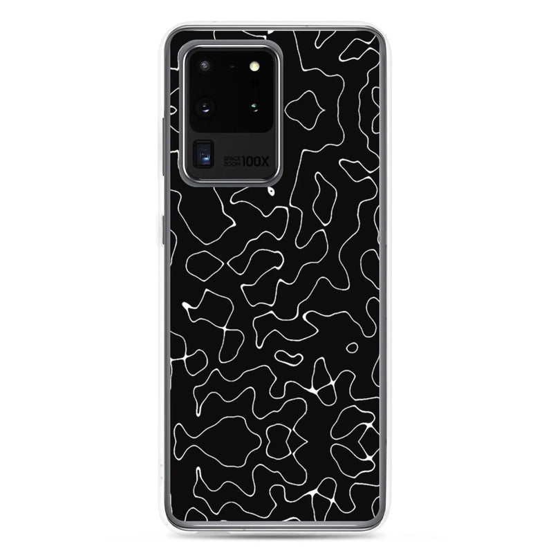 Load image into Gallery viewer, Black Organic Pattern Flexible Clear Samsung Case Bump Resistant Corners CREATIVETECH
