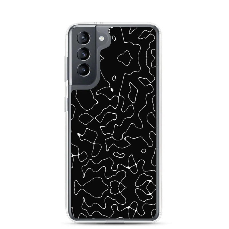 Load image into Gallery viewer, Black Organic Pattern Flexible Clear Samsung Case Bump Resistant Corners CREATIVETECH
