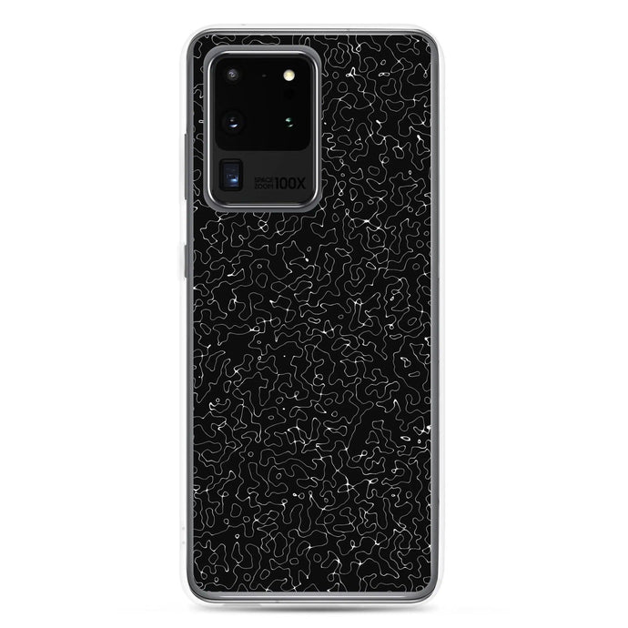 Black Organic Pattern Variation Flexible Clear Samsung Case Bump Resistant Corners CREATIVETECH