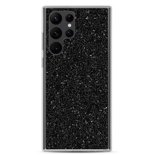 Black Organic Pattern Variation Flexible Clear Samsung Case Bump Resistant Corners CREATIVETECH