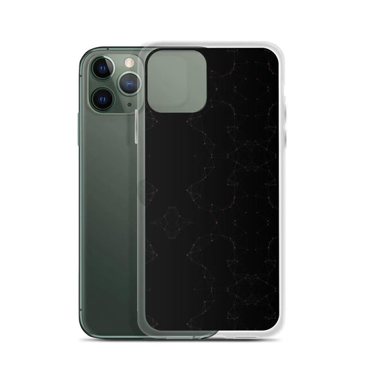 Black Pink Cyber Polygon Flexible Clear iPhone Case Bump Resistant Corners CREATIVETECH