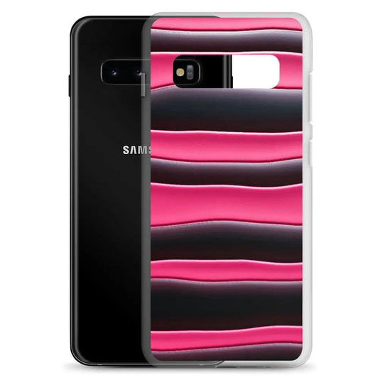 Black Red Blob Flexible Clear Samsung Case Bump Resistant Corners CREATIVETECH