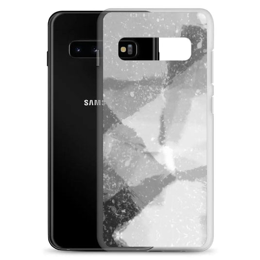 Black White Industrial Watercolor Paint Style Flexible Clear Samsung Case Bump Resistant Corners CREATIVETECH