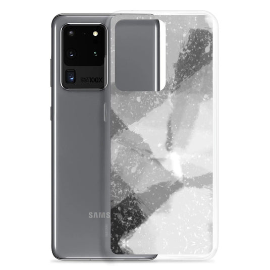 Black White Industrial Watercolor Paint Style Flexible Clear Samsung Case Bump Resistant Corners CREATIVETECH