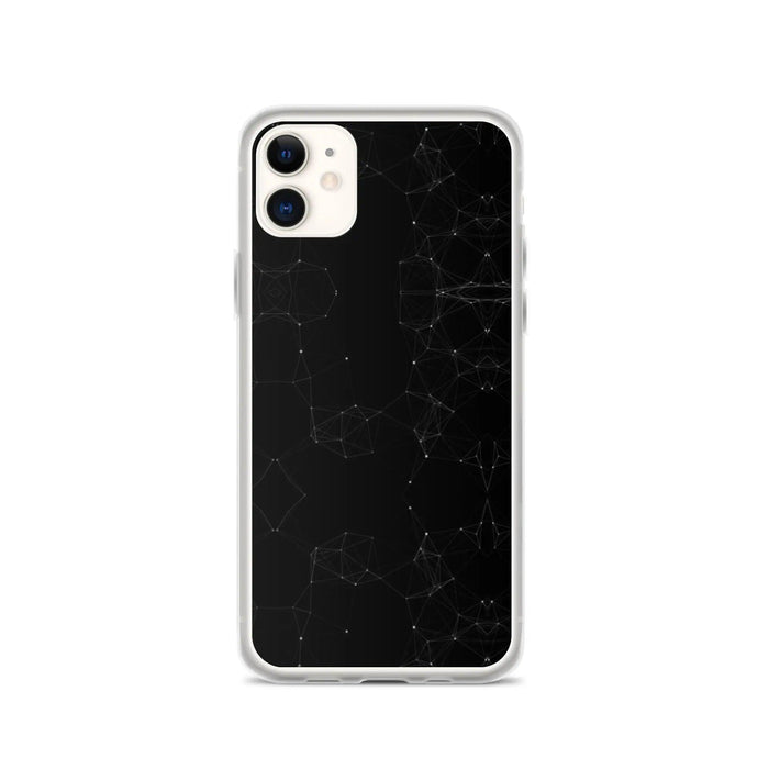 Black and White Cyber Polygon Flexible Clear iPhone Case Bump Resistant Corners CREATIVETECH