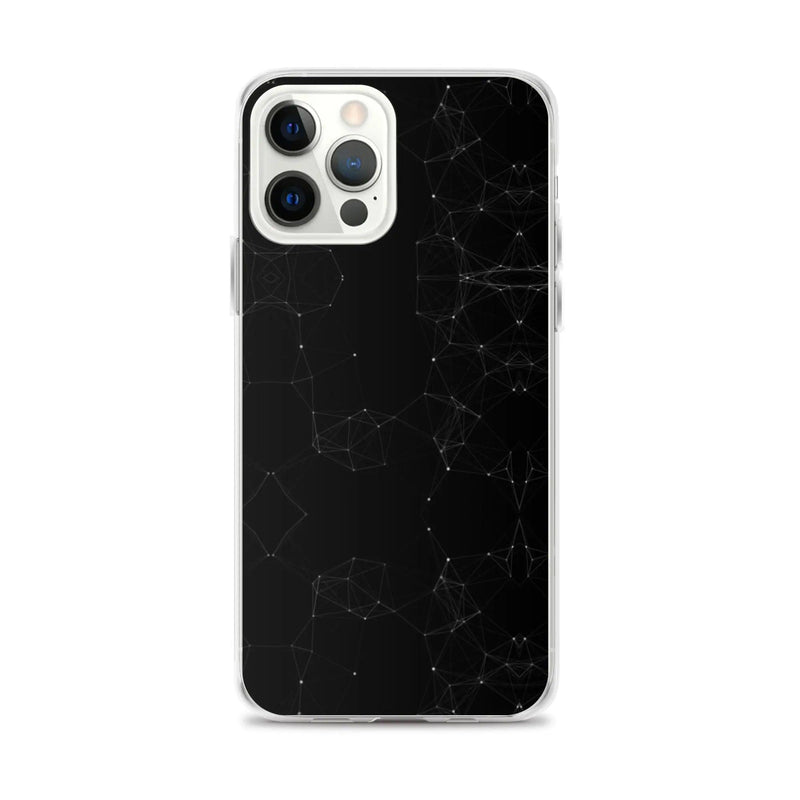 Load image into Gallery viewer, Black and White Cyber Polygon Flexible Clear iPhone Case Bump Resistant Corners CREATIVETECH
