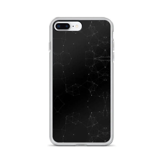 Black and White Cyber Polygon Flexible Clear iPhone Case Bump Resistant Corners CREATIVETECH