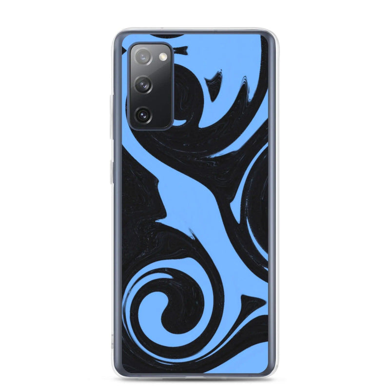 Load image into Gallery viewer, Blue Black Industrial Liquid Paint Style Flexible Clear Samsung Case Bump Resistant Corners CREATIVETECH
