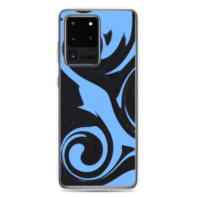 Blue Black Industrial Liquid Paint Style Flexible Clear Samsung Case Bump Resistant Corners CREATIVETECH