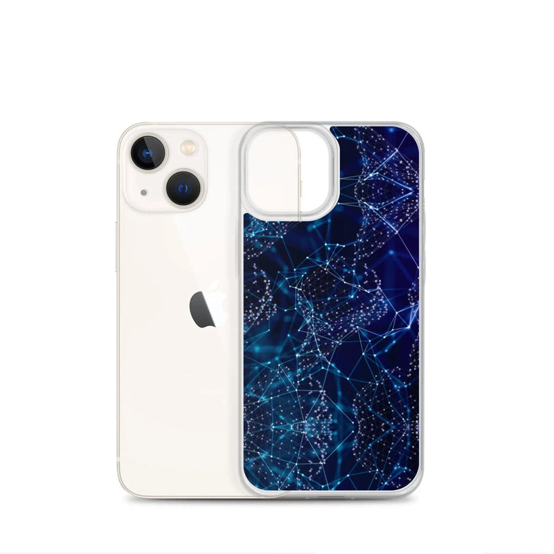 Load image into Gallery viewer, Blue Polygon Flexible Clear iPhone Case Bump Resistant Corners CREATIVETECH
