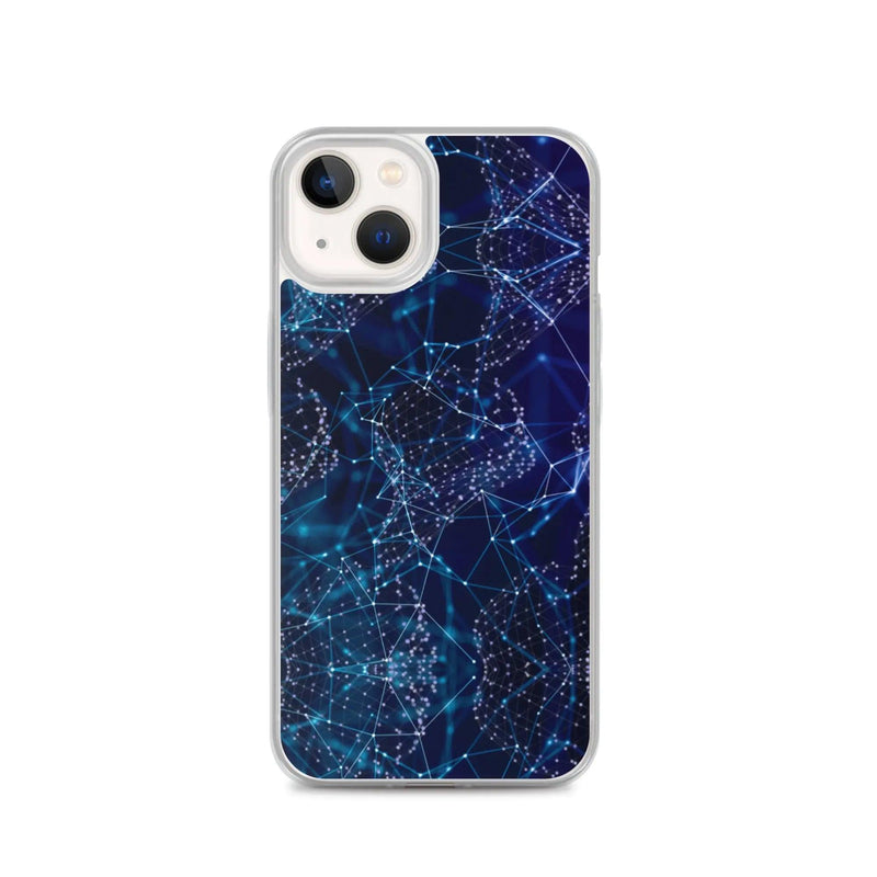 Load image into Gallery viewer, Blue Polygon Flexible Clear iPhone Case Bump Resistant Corners CREATIVETECH
