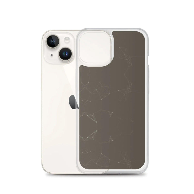 Load image into Gallery viewer, Brown Dark Elegant Cyber Polygon Flexible Clear iPhone Case Bump Resistant Corners CREATIVETECH
