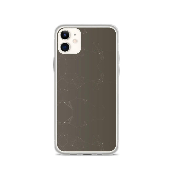 Brown Dark Elegant Cyber Polygon Flexible Clear iPhone Case Bump Resistant Corners CREATIVETECH