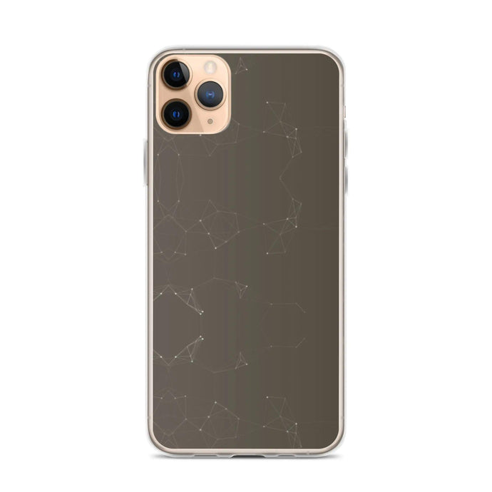 Brown Dark Elegant Cyber Polygon Flexible Clear iPhone Case Bump Resistant Corners CREATIVETECH