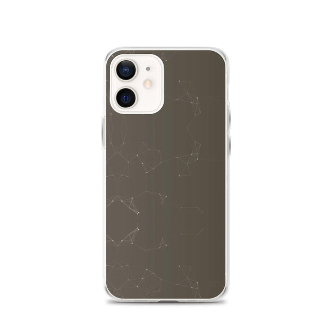 Brown Dark Elegant Cyber Polygon Flexible Clear iPhone Case Bump Resistant Corners CREATIVETECH