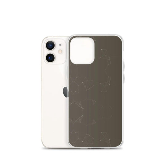 Brown Dark Elegant Cyber Polygon Flexible Clear iPhone Case Bump Resistant Corners CREATIVETECH