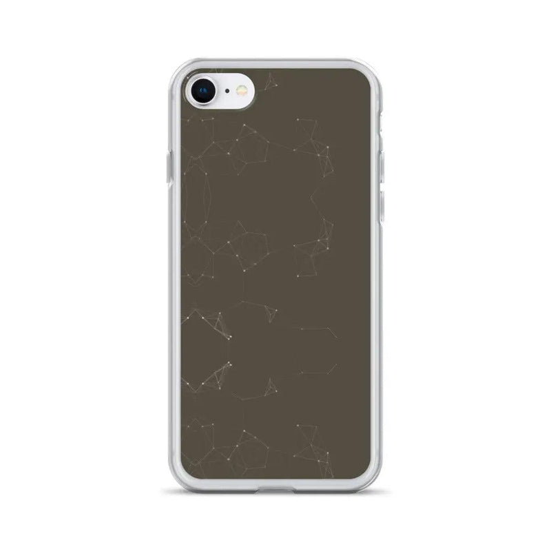Load image into Gallery viewer, Brown Dark Elegant Cyber Polygon Flexible Clear iPhone Case Bump Resistant Corners CREATIVETECH
