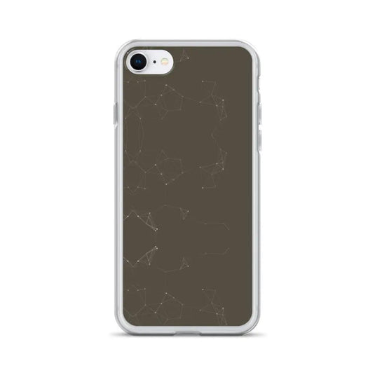 Brown Dark Elegant Cyber Polygon Flexible Clear iPhone Case Bump Resistant Corners CREATIVETECH