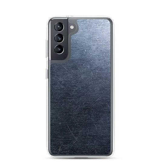 Brushed Industrial Metal Dark Flexible Clear Samsung Case Bump Resistant Corners CREATIVETECH