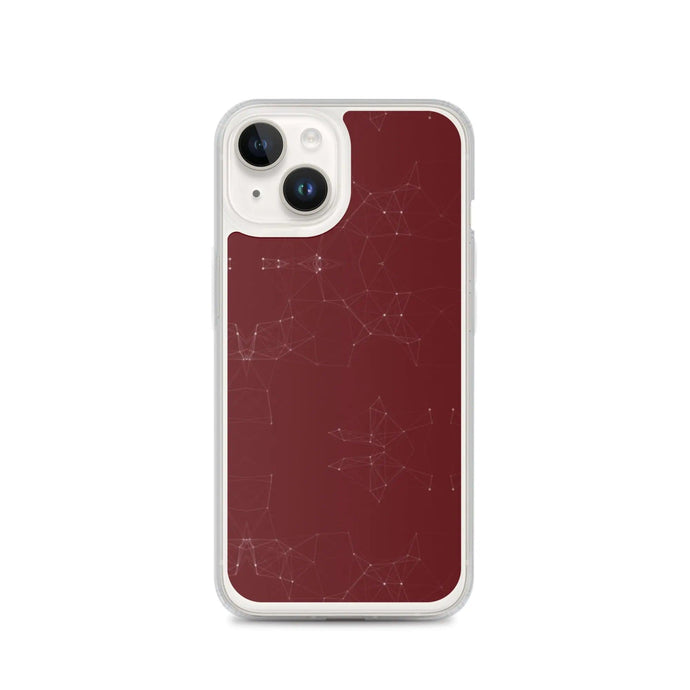 Burgundi Dark Red Elegant Cyber Polygon Flexible Clear iPhone Case Bump Resistant Corners CREATIVETECH