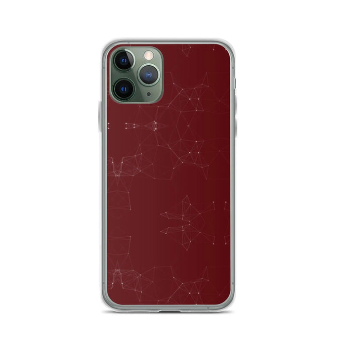 Burgundi Dark Red Elegant Cyber Polygon Flexible Clear iPhone Case Bump Resistant Corners CREATIVETECH