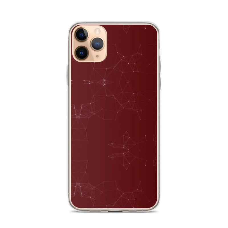 Load image into Gallery viewer, Burgundi Dark Red Elegant Cyber Polygon Flexible Clear iPhone Case Bump Resistant Corners CREATIVETECH
