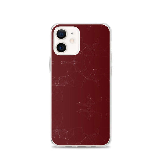 Burgundi Dark Red Elegant Cyber Polygon Flexible Clear iPhone Case Bump Resistant Corners CREATIVETECH