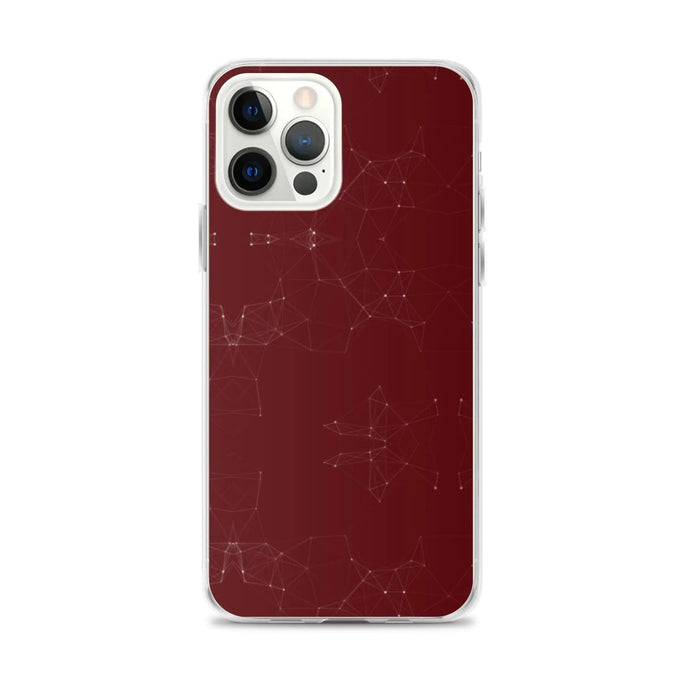 Burgundi Dark Red Elegant Cyber Polygon Flexible Clear iPhone Case Bump Resistant Corners CREATIVETECH