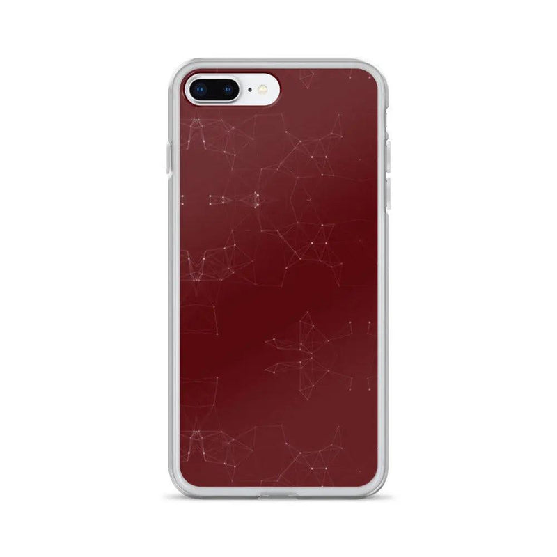 Load image into Gallery viewer, Burgundi Dark Red Elegant Cyber Polygon Flexible Clear iPhone Case Bump Resistant Corners CREATIVETECH
