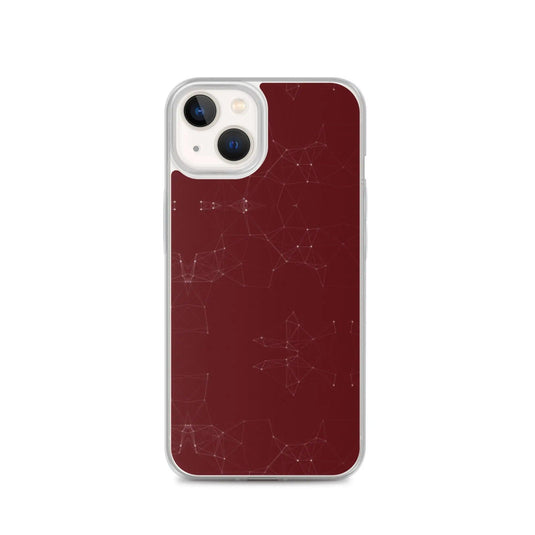 Burgundi Dark Red Elegant Cyber Polygon Flexible Clear iPhone Case Bump Resistant Corners CREATIVETECH